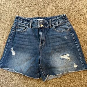 Zenana Double Button Denim Shorts Large